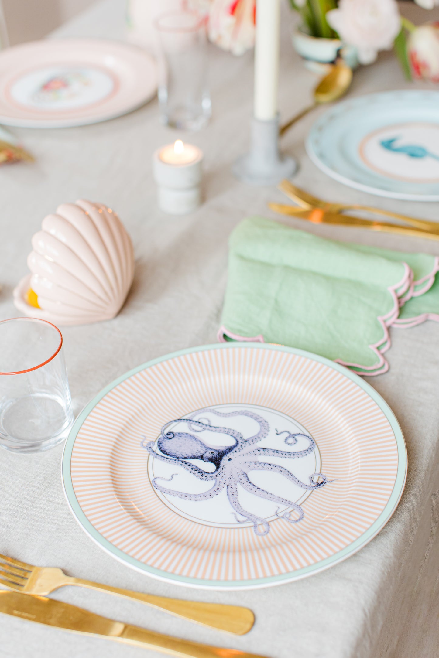 Yvonne Ellen Under The Sea Dinner Plate Set of 4