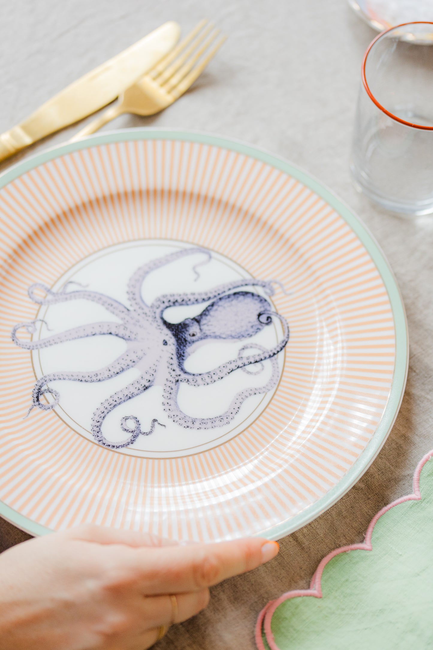 Yvonne Ellen Under The Sea Dinner Plate Set of 4