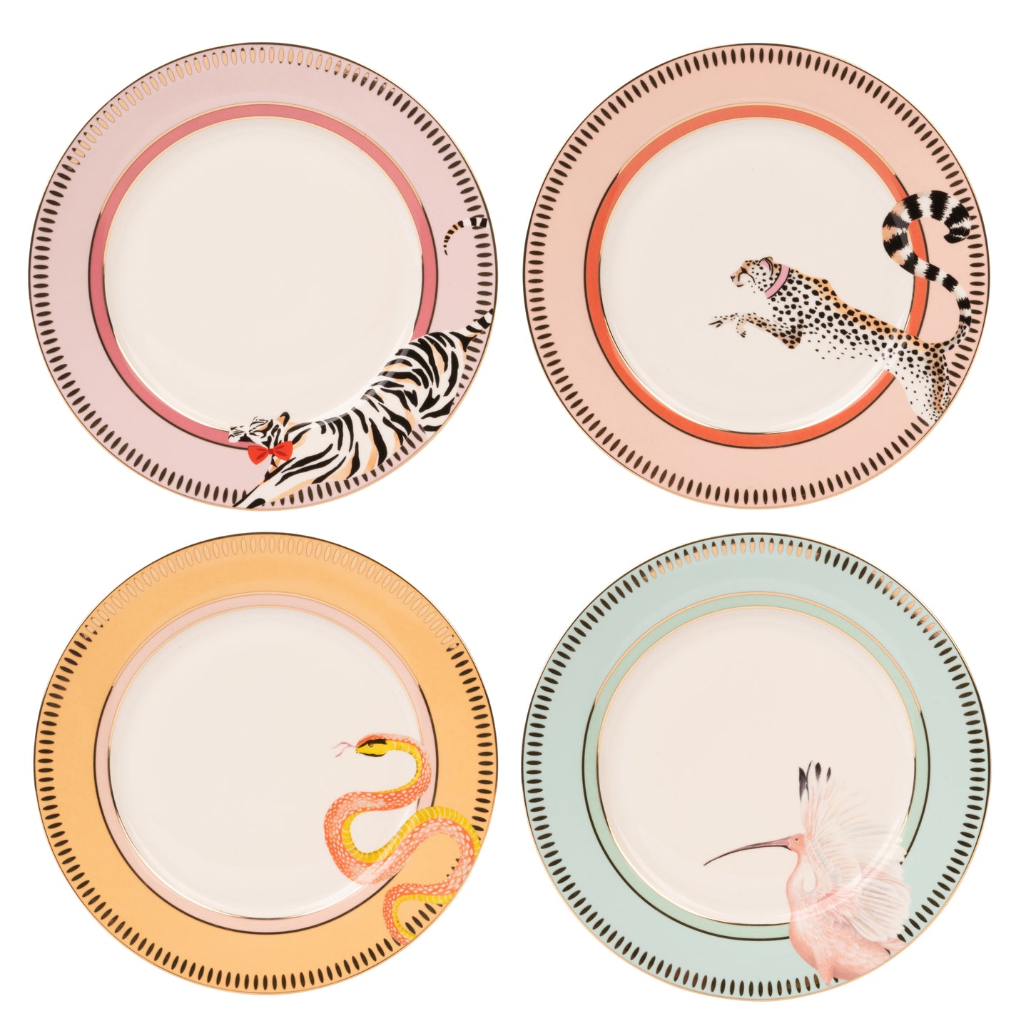 Yvonne Ellen Animal Side Plate Set of 4