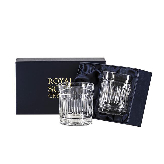 Royal Scot Crystal Art Deco Large Tumbers Set of 2