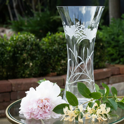 Royal Scot Crystal Bee & Honeysuckle Large Waisted Vase 30 cm