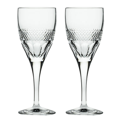 Royal Scot Crystal Diamonds Large Wine Glass Set of 2-Goviers