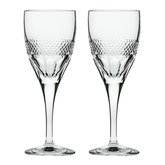 Royal Scot Crystal Diamonds Large Wine Glass Set of 2-Goviers