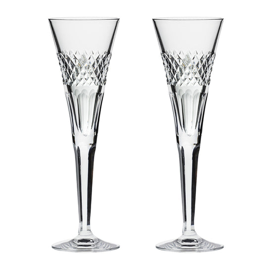 Royal Scot Crystal Diamonds Champagne Flutes Set of 2-Goviers