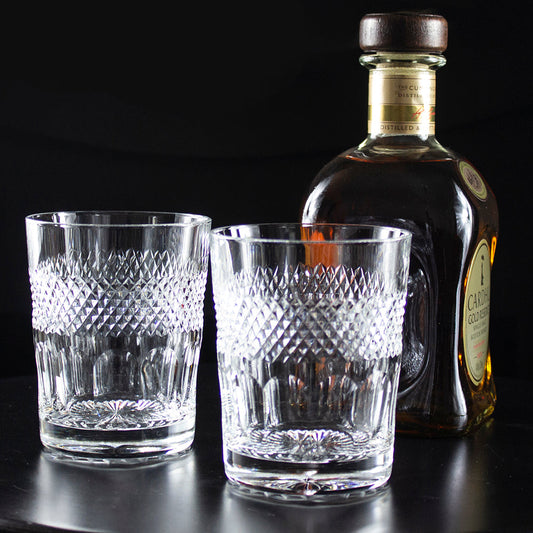 Royal Scot Crystal Diamonds Large On The Rocks Tumblers Set of 2-Goviers