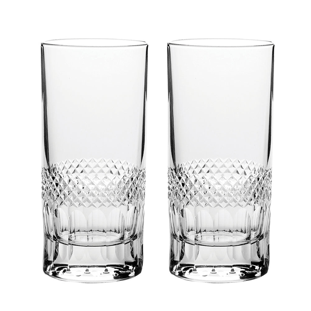 Royal Scot Crystal Diamonds Tall Tumblers Set of 2