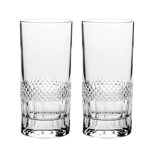 Royal Scot Crystal Diamonds Tall Tumblers Set of 2