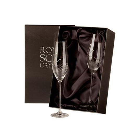 Royal Scot Crystal Diamante Champagne Flute Set of 2
