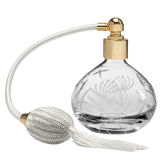 Royal Scot Crystal Round Perfume Atomiser With Cream Puffer