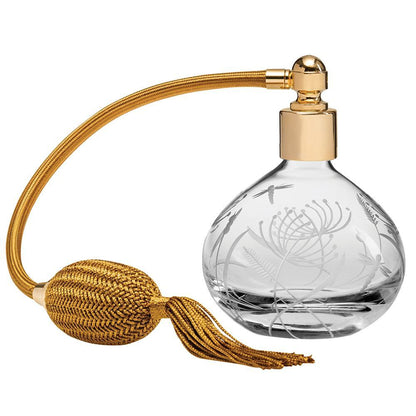 Royal Scot Crystal Round Perfume Atomiser With Gold Puffer