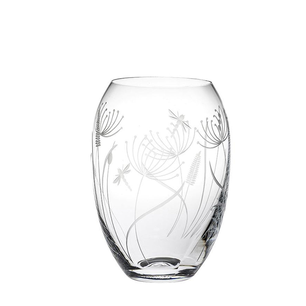 Royal Scot Crystal Dragonfly Medium Barrel Vase