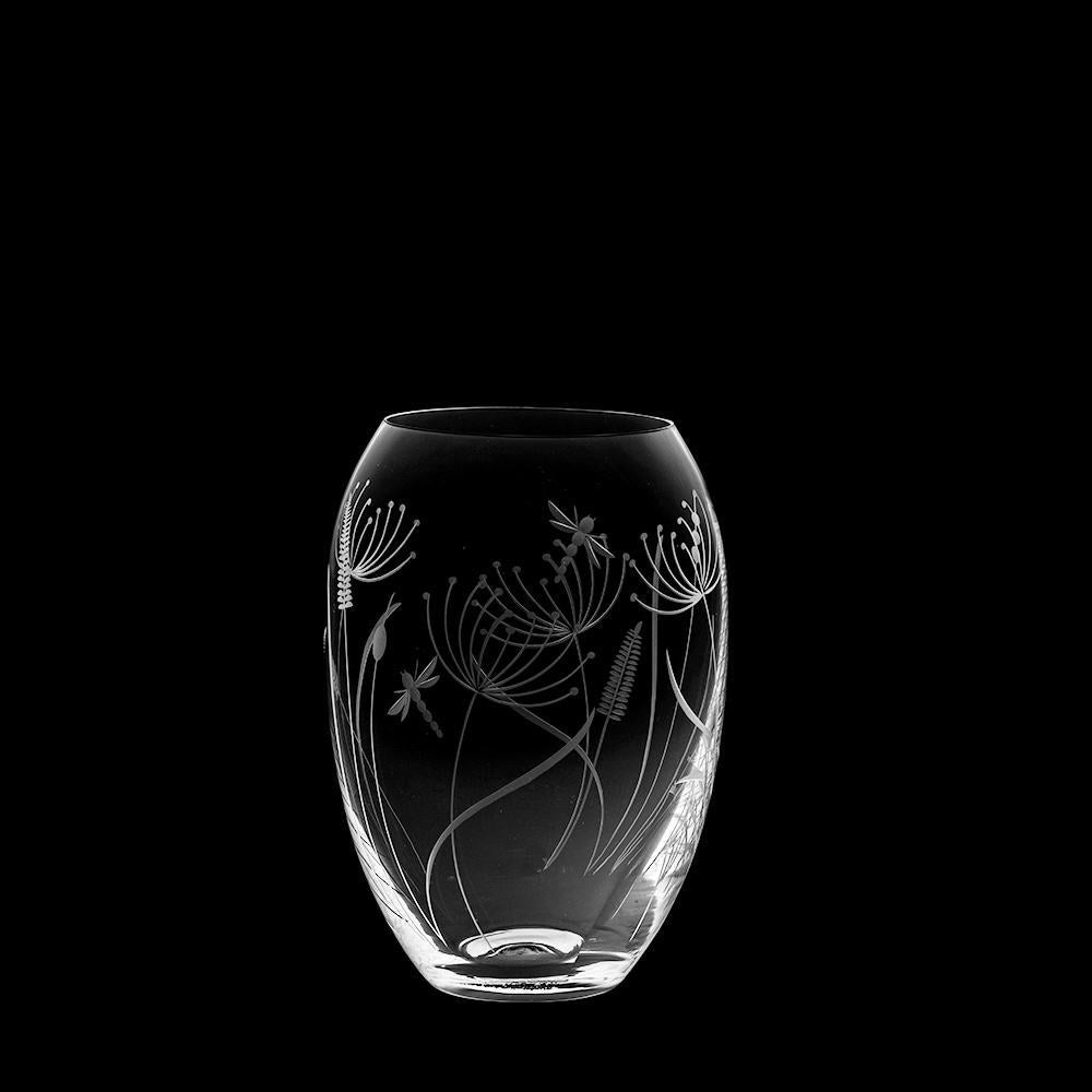 Royal Scot Crystal Dragonfly Small Barrel Vase