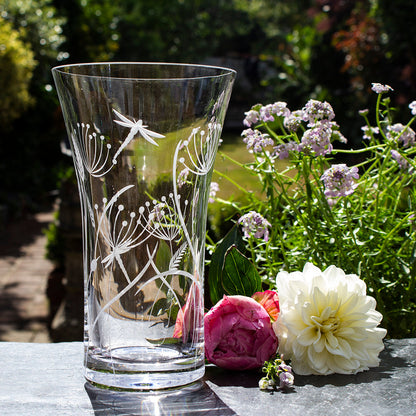 Royal Scot Crystal Dragonfly Flared Vase
