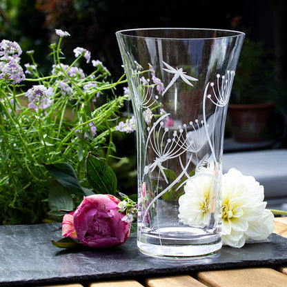 Royal Scot Crystal Dragonfly Flared Vase