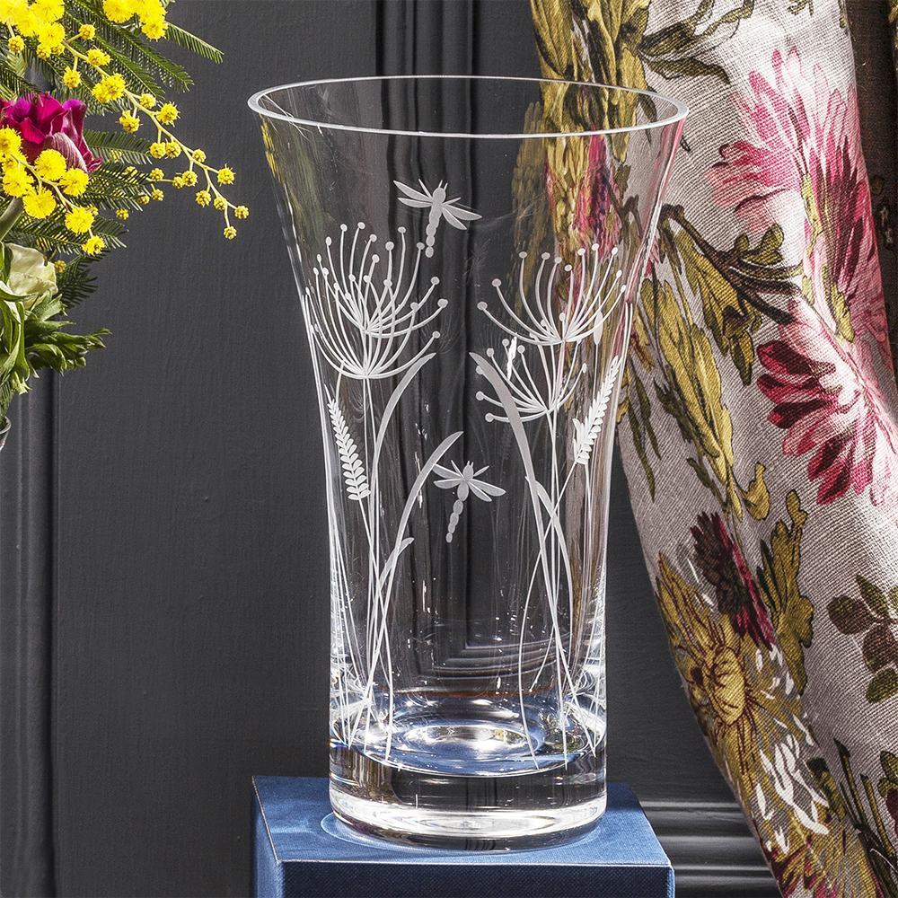 Royal Scot Crystal Dragonfly Large Flared Vase