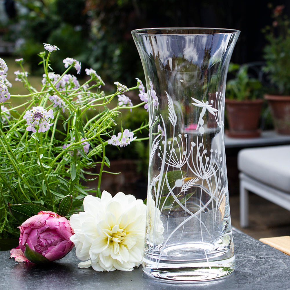 Royal Scot Crystal Dragonfly Lily Vase