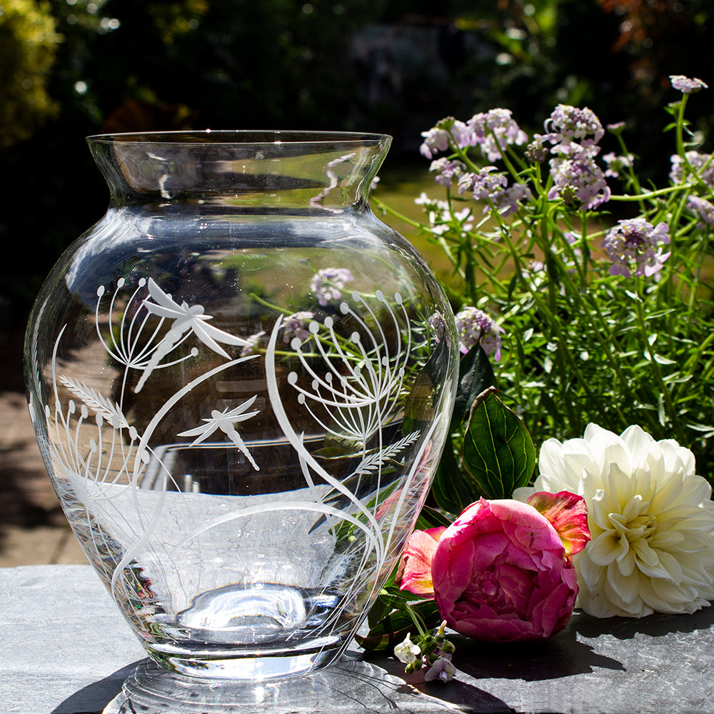 Royal Scot Crystal Dragonfly Large Posy Vase
