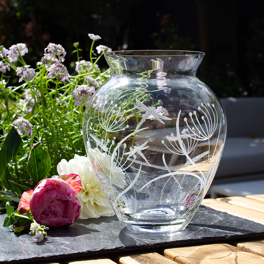 Royal Scot Crystal Dragonfly Large Posy Vase