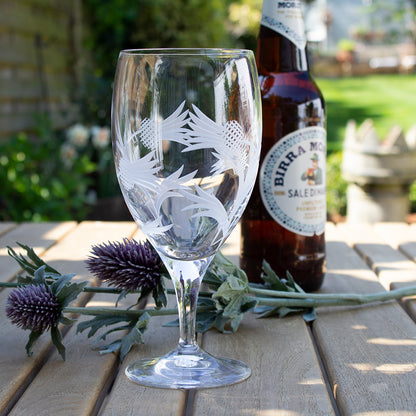 Royal Scot Crystal Flower of Scotland  Stemmed Beer Glass Gift Boxed Single