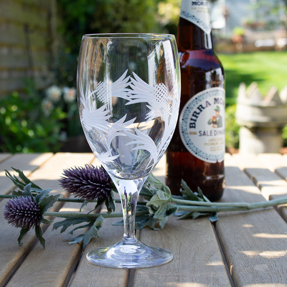Royal Scot Crystal Flower of Scotland Stemmed Beer Glass