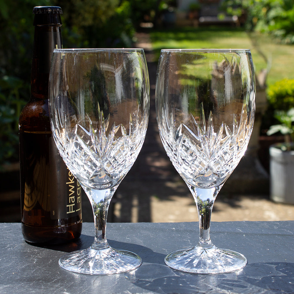 Royal Scot Crystal Highland  Stemmed Beer Glass Gift Boxed Pair