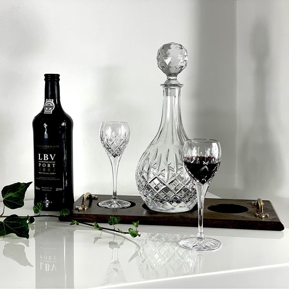 Royal Scot Crystal London Port Tray Set