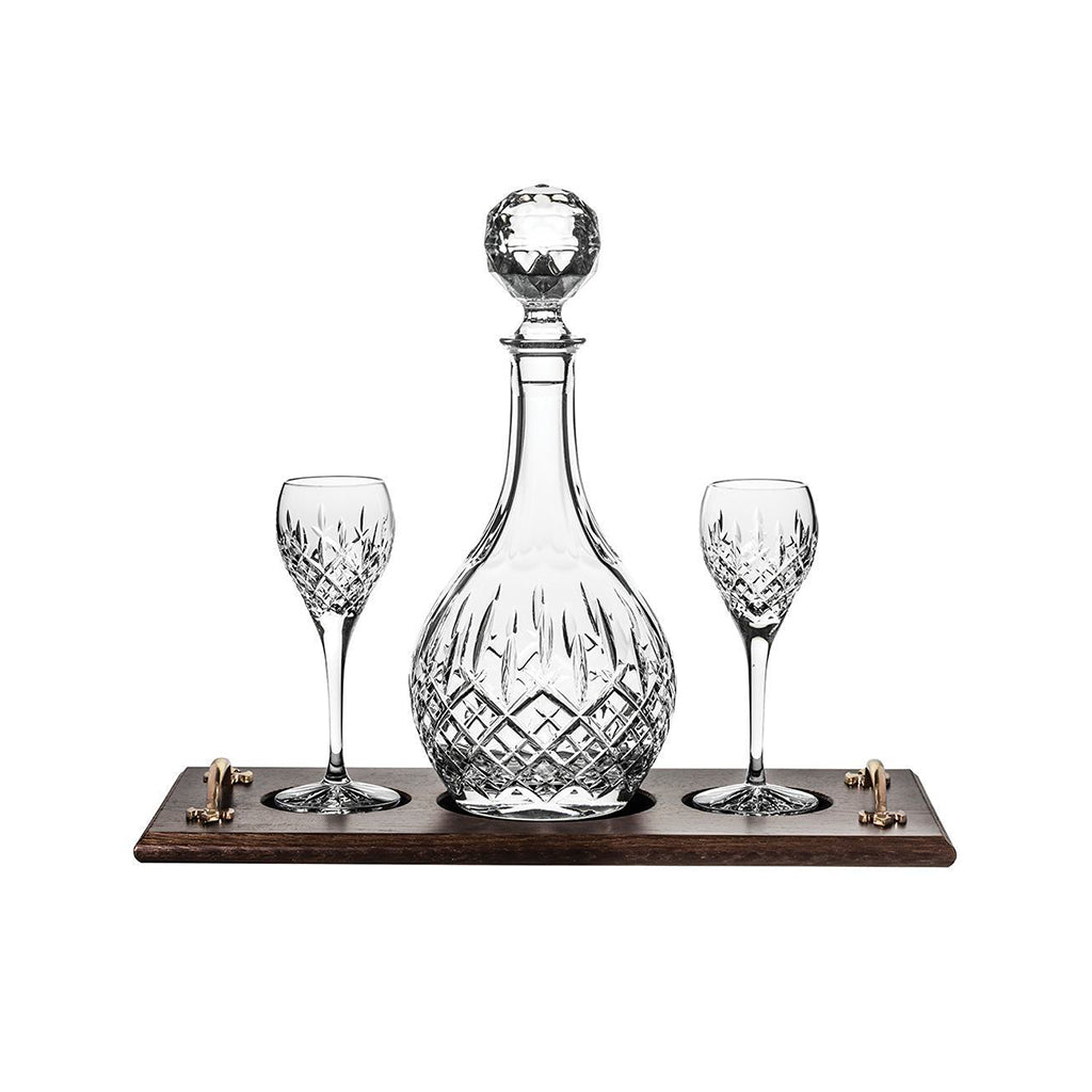 Royal Scot Crystal London Port Tray Set