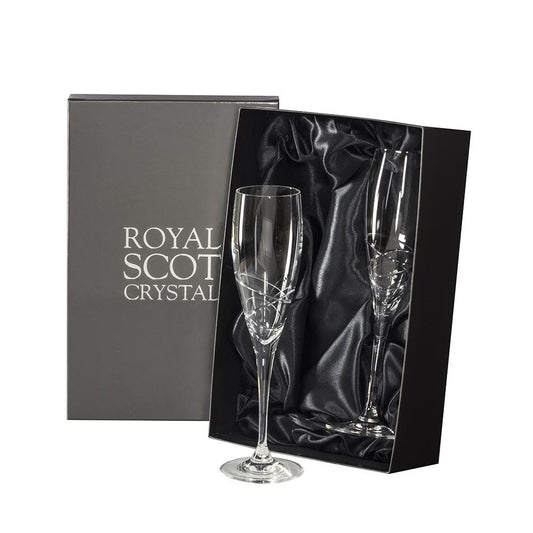 Royal Scot Crystal Skye Tall Champagne Flute Set of 2