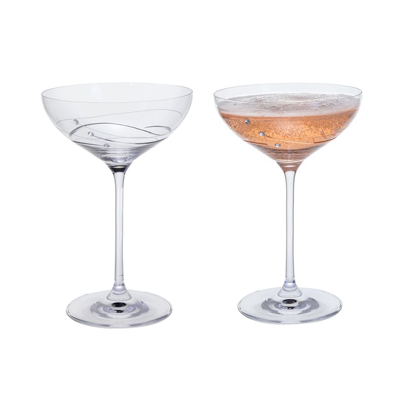 Dartington Crystal Glitz Champagne Saucer Pair
