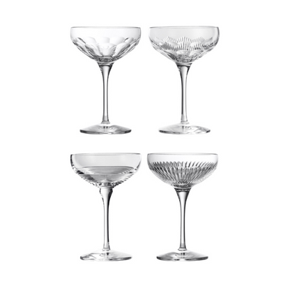 Waterford Crystal Mixology Large Coupe Glass Mixed Set of 5