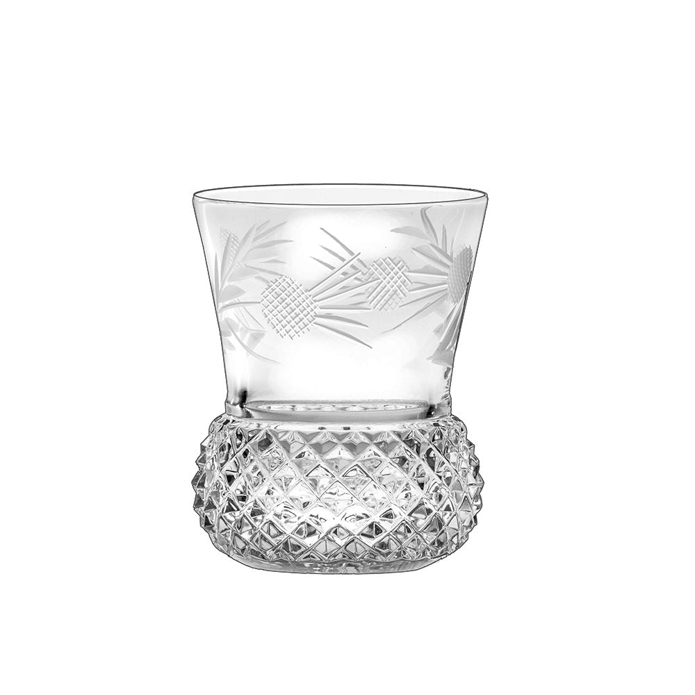 Royal Scot Crystal Flower of Scotland Whisky Tumbler (Thistle Shape) Set of 4