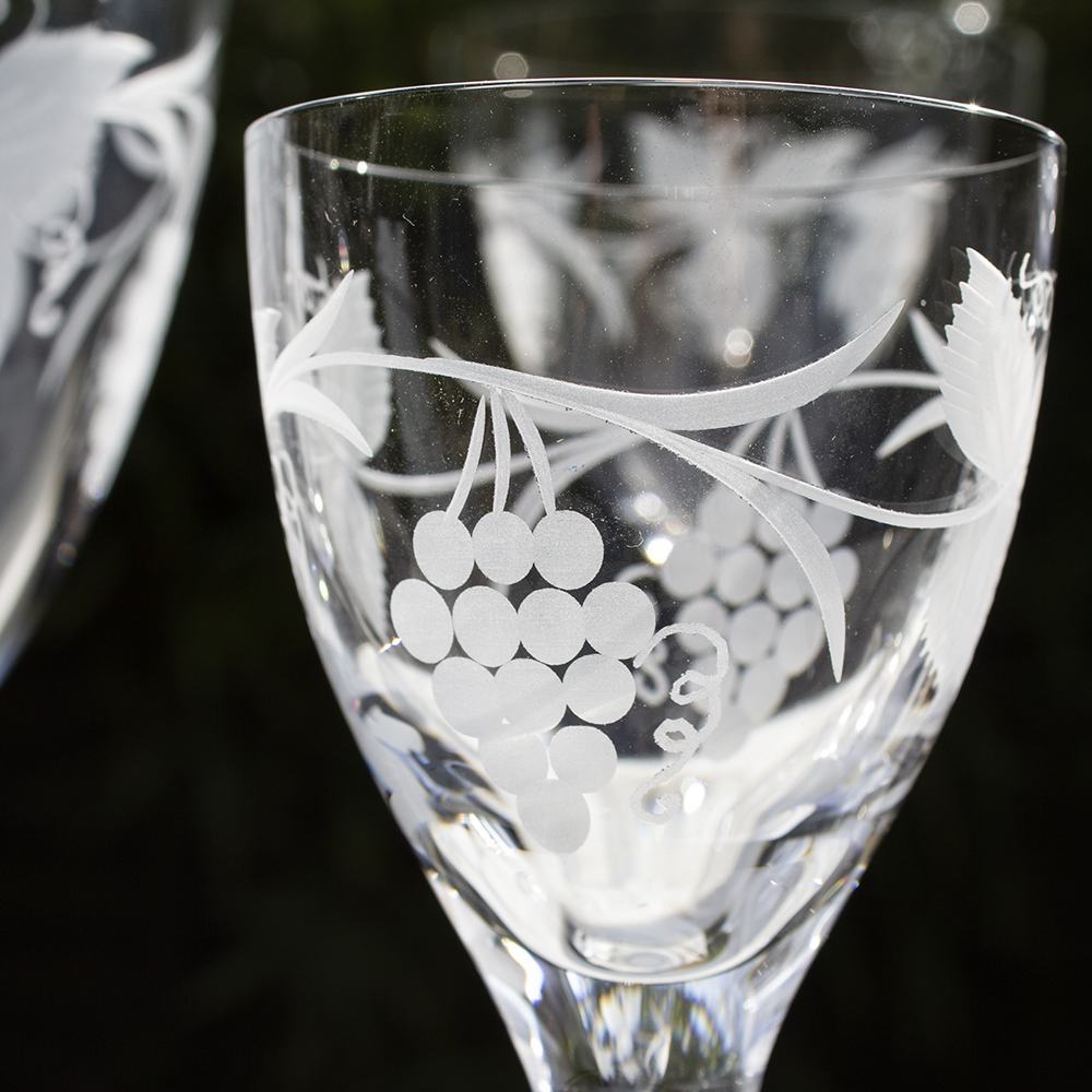 Royal Scot Crystal Grapevine Port Sherry Glasses Set of 2