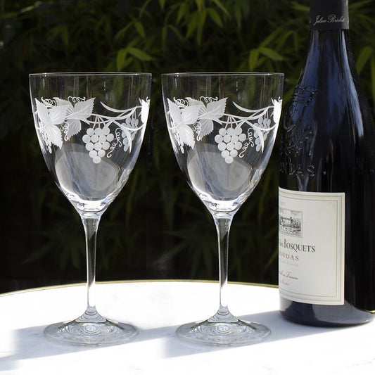 Royal Scot Crystal Grapevine Red Wine Glasses Set of 2