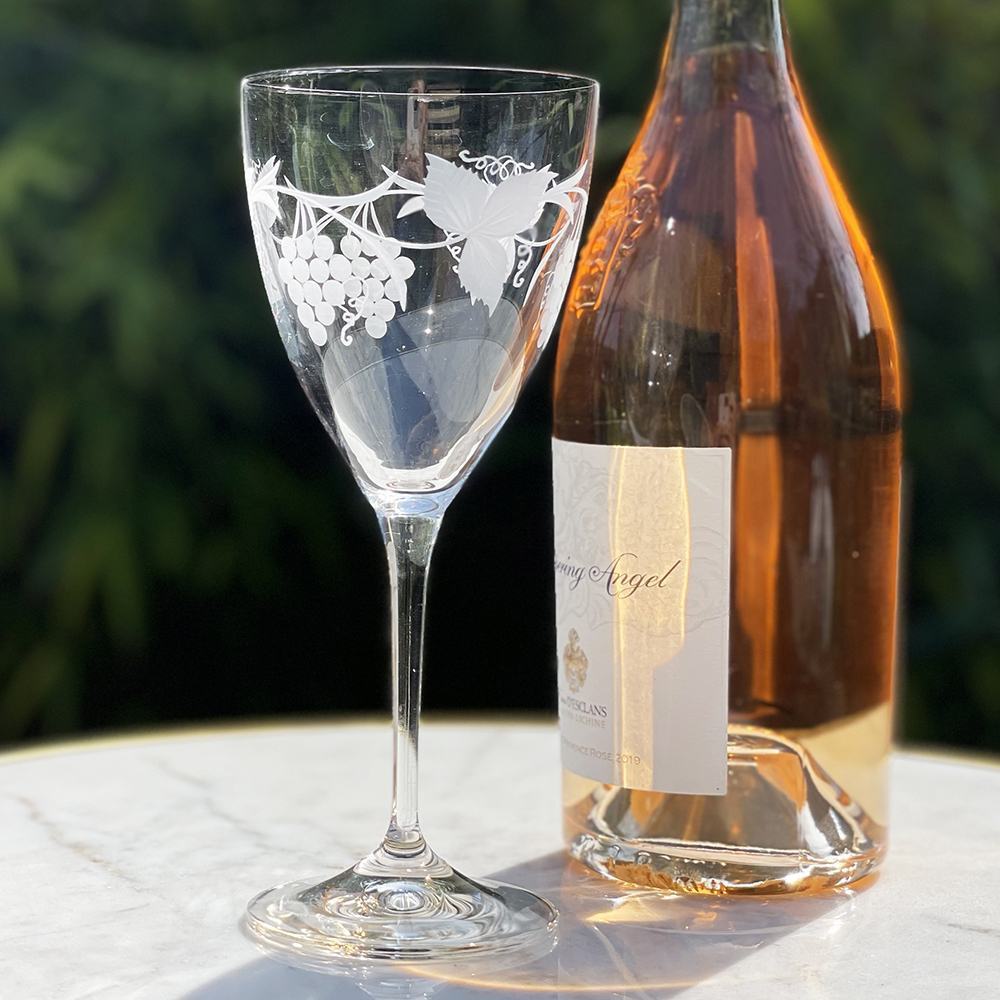 Royal Scot Crystal Grapevine White Wine / Rosé Wine Glasses Set of 2