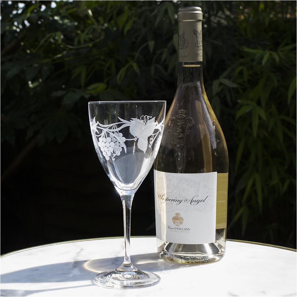 Royal Scot Crystal Grapevine White Wine / Rosé Wine Glasses Set of 2