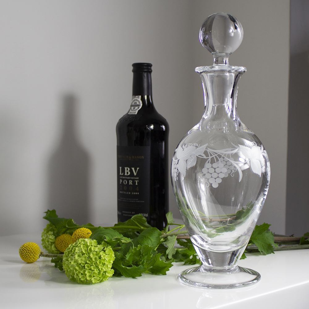 Royal Scot Crystal Grapevine Footed Wine / Port Decanter