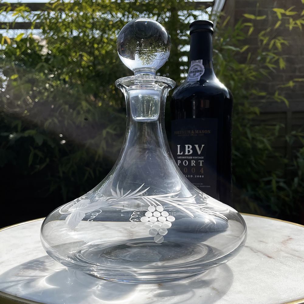 Royal Scot Crystal Grapevine Ships Decanter