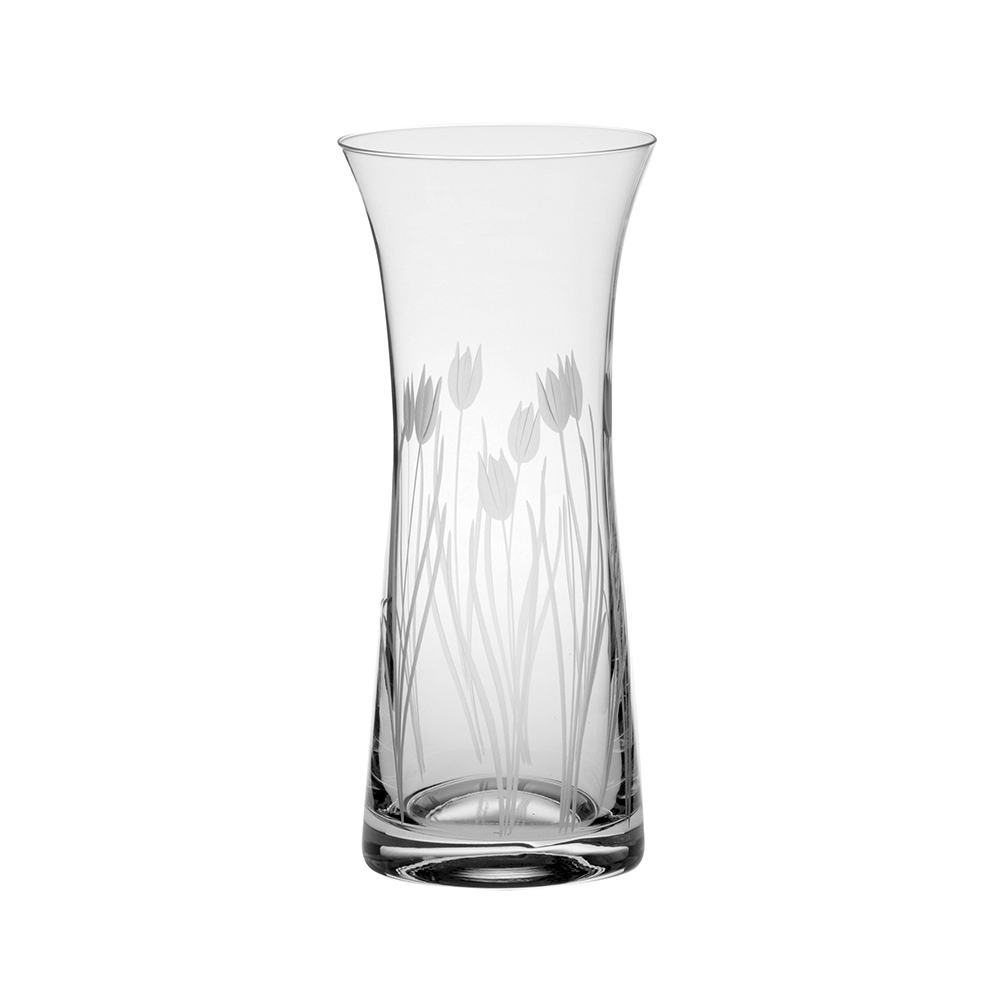Royal Scot Crystal Wild Tulip Lily Vase 9"