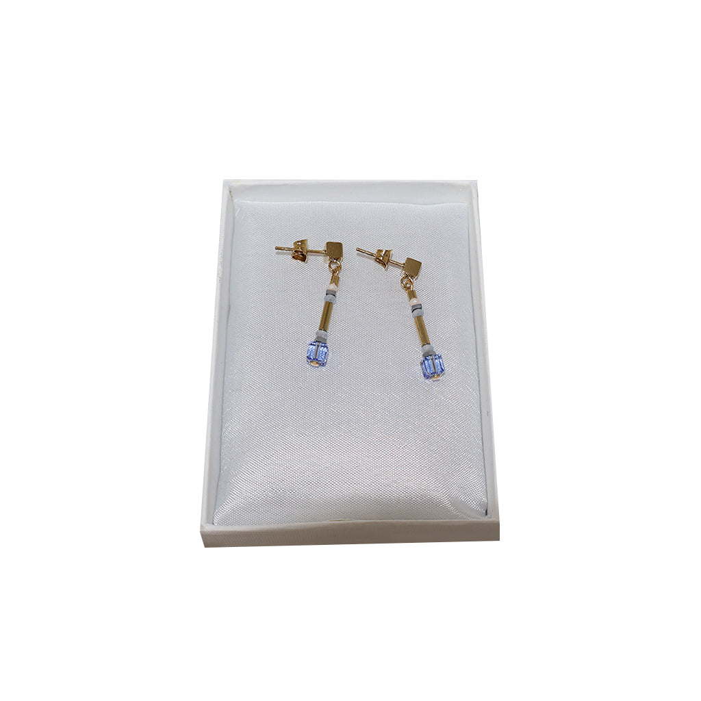 Coeur De Lion Geocube Pastel Blue Earrings-Goviers