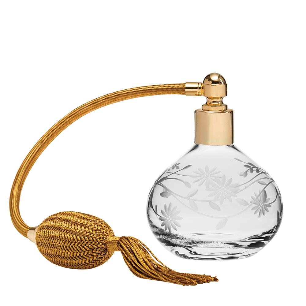 Royal Scot Crystal Daisy Gold Round Perfume Atomiser